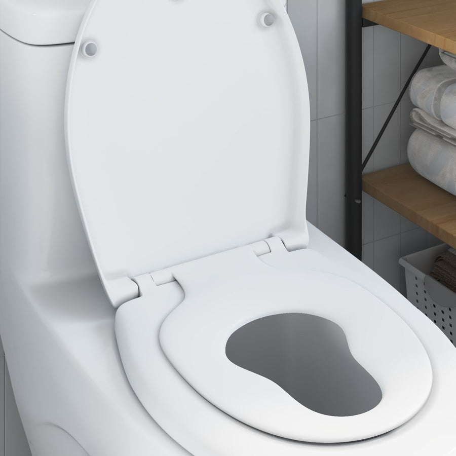 Familie Toiletbril Met Kindertoiletbril Snelle Release Duroplast Wit