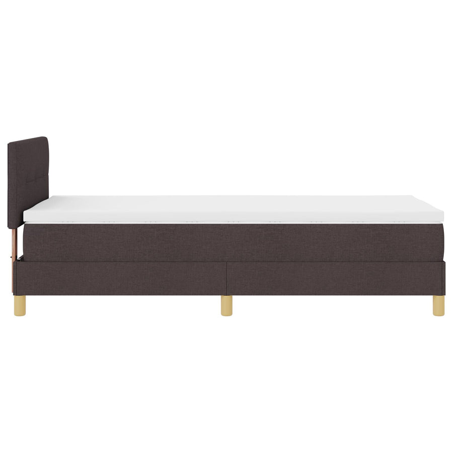 Boxspringbed Met Matras Stof Donkerbruin 100 x 200 cm Knoopgepatenteerd