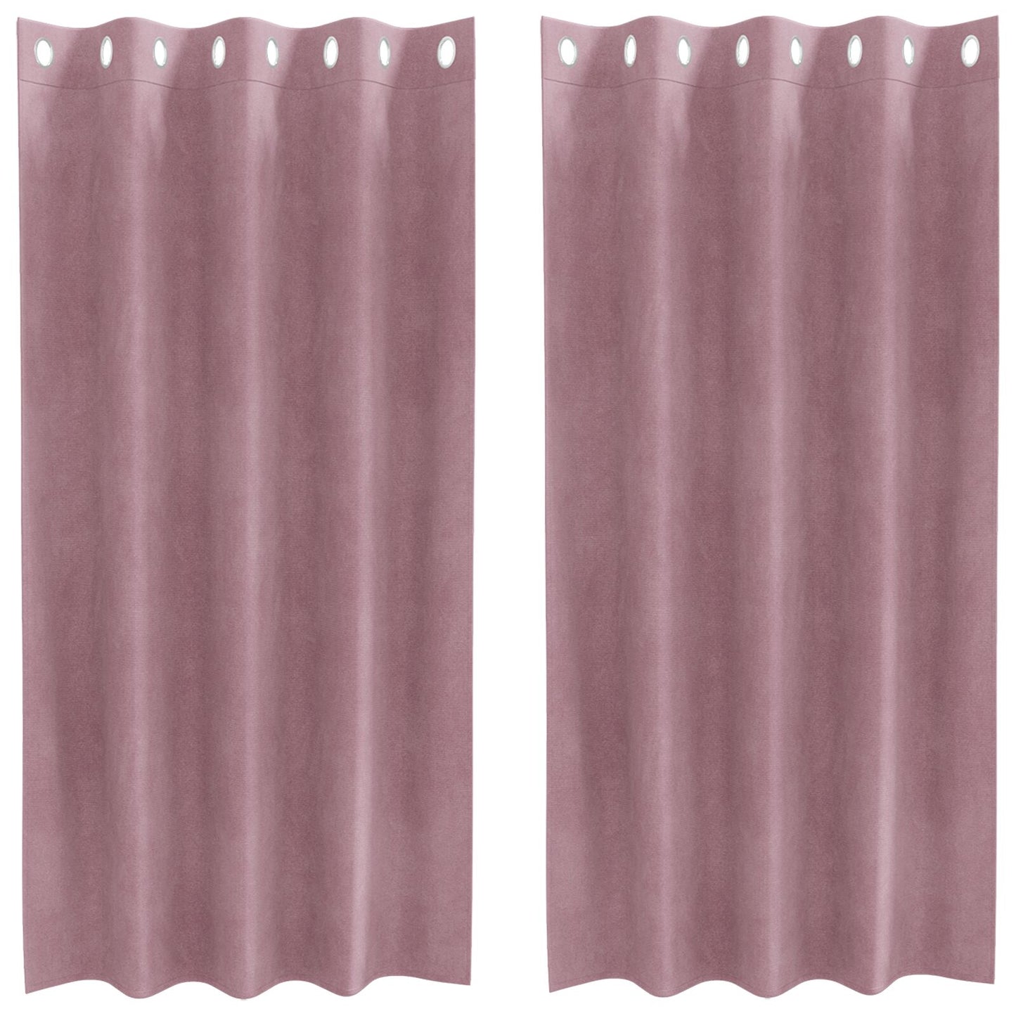 Blackout Gordijnen 2 Stuks Velours Donkerroze 140 x 175 cm met oogjes