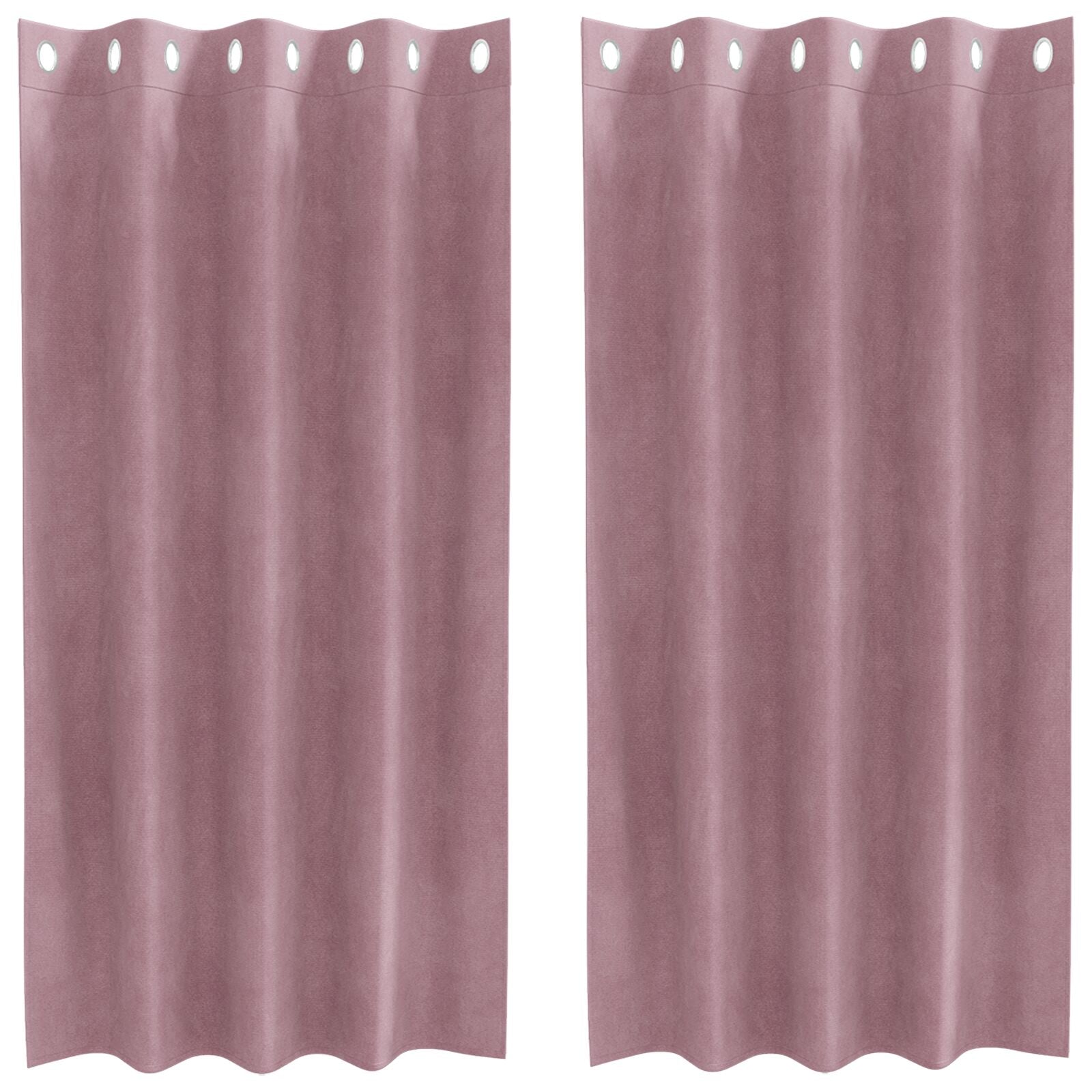 Blackout Gordijnen 2 Stuks Velours Donkerroze 140 x 175 cm met oogjes