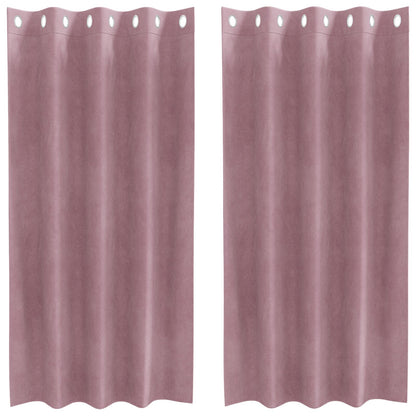 Blackout Gordijnen 2 Stuks Velours Donkerroze 140 x 175 cm met oogjes