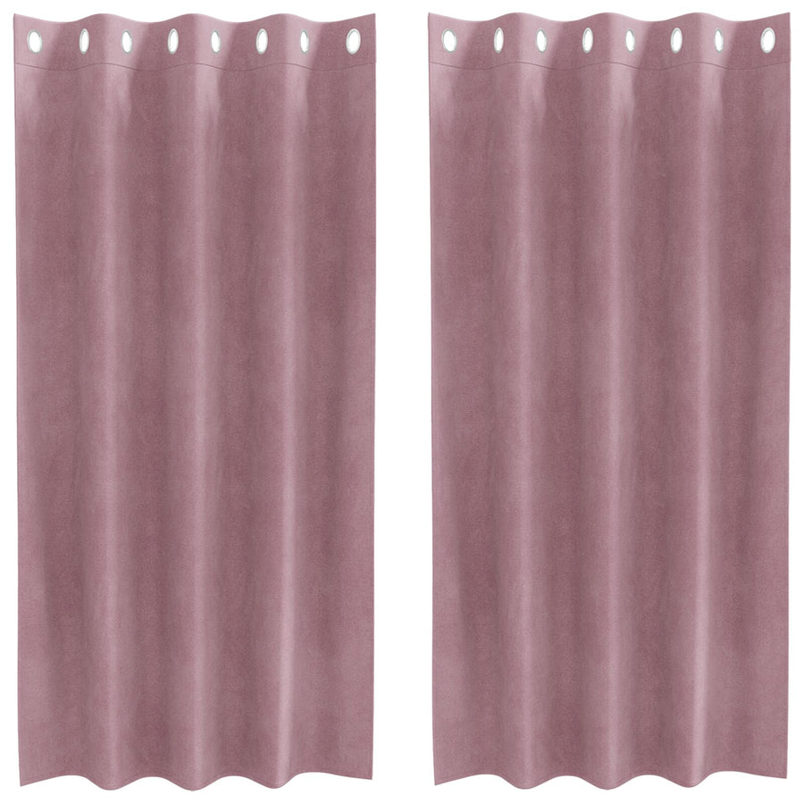 Blackout Gordijnen 2 Stuks Velours Donkerroze 140 x 175 cm met oogjes