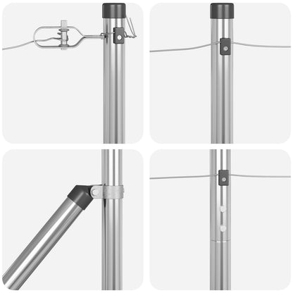 Heipalen Met Spike 52 Stuks Ø32 Mm Gegalvaniseerd Staal 170 cm 52x spijkerpaal
