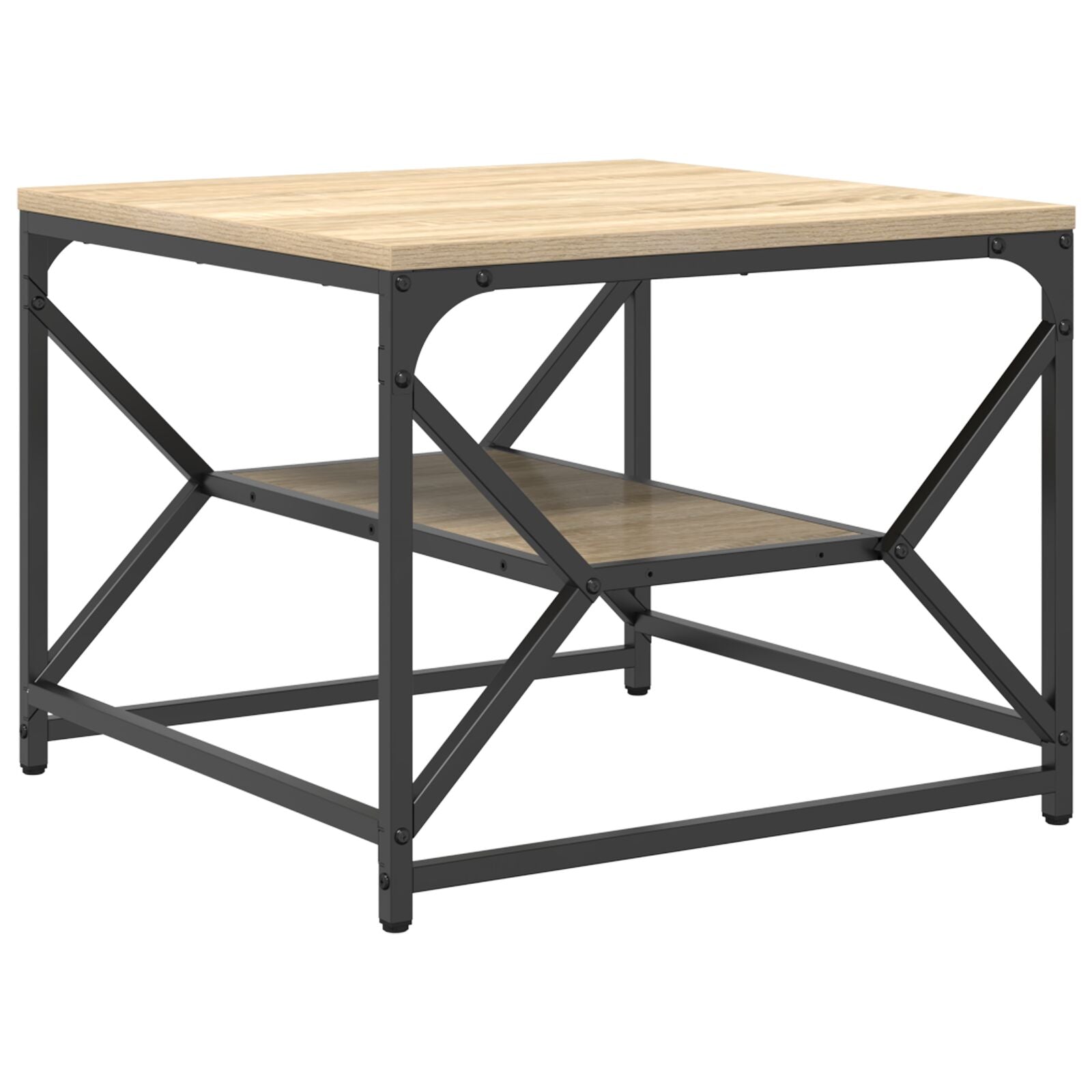 Salontafel Met Plank In – – Gemaakt Van Bewerkt Hout Sonoma eiken 51 x 50 x 40 cm