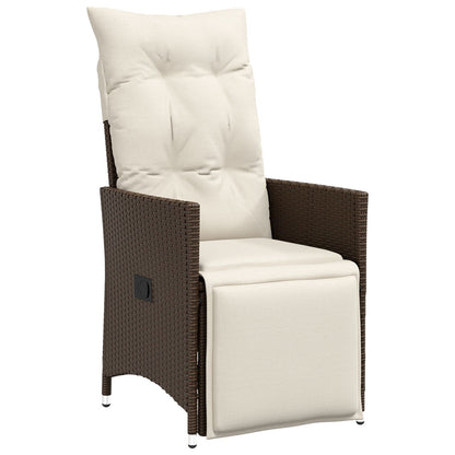 5-Delige Tuindinerset Met Kussens Bruin Poly Rattan
