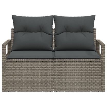 2-Zits Tu Sofa Met Kussens Poly Rattan Grijs zonder opbergruimte