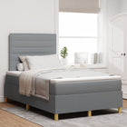Box spring bed with mattress Light grey 120 x 200 cm Fabric
