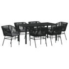 Tuinset 7-delig zwart PE riet