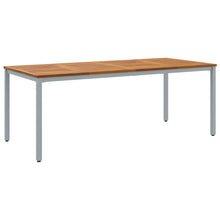Tuin Tafel Massief Acaciahout En Metaal 200 x 90 x 75 cm Natuur en grijs
