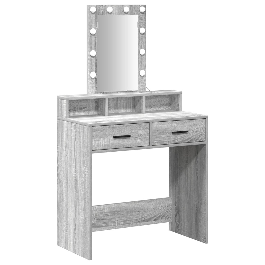 Make-Uptafel Met Led-Verlichting Grijs Sonoma Grijze sonoma 79 x 41 x 140 cm