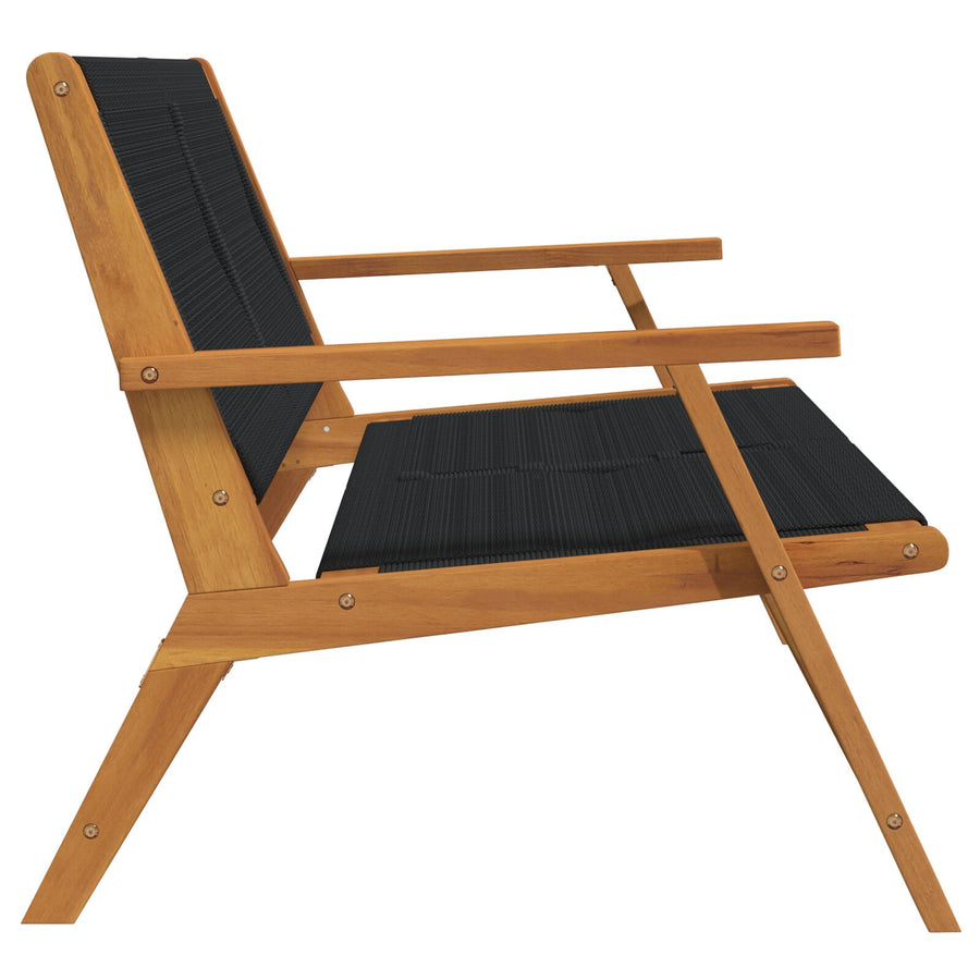 Tuin 76X122X73 Cm Massief Acaciahout Zwart Bank