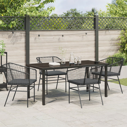 Set Van 3 Zwart Pe Rattan, Gepoedercoat Staal Middel Duurzaam