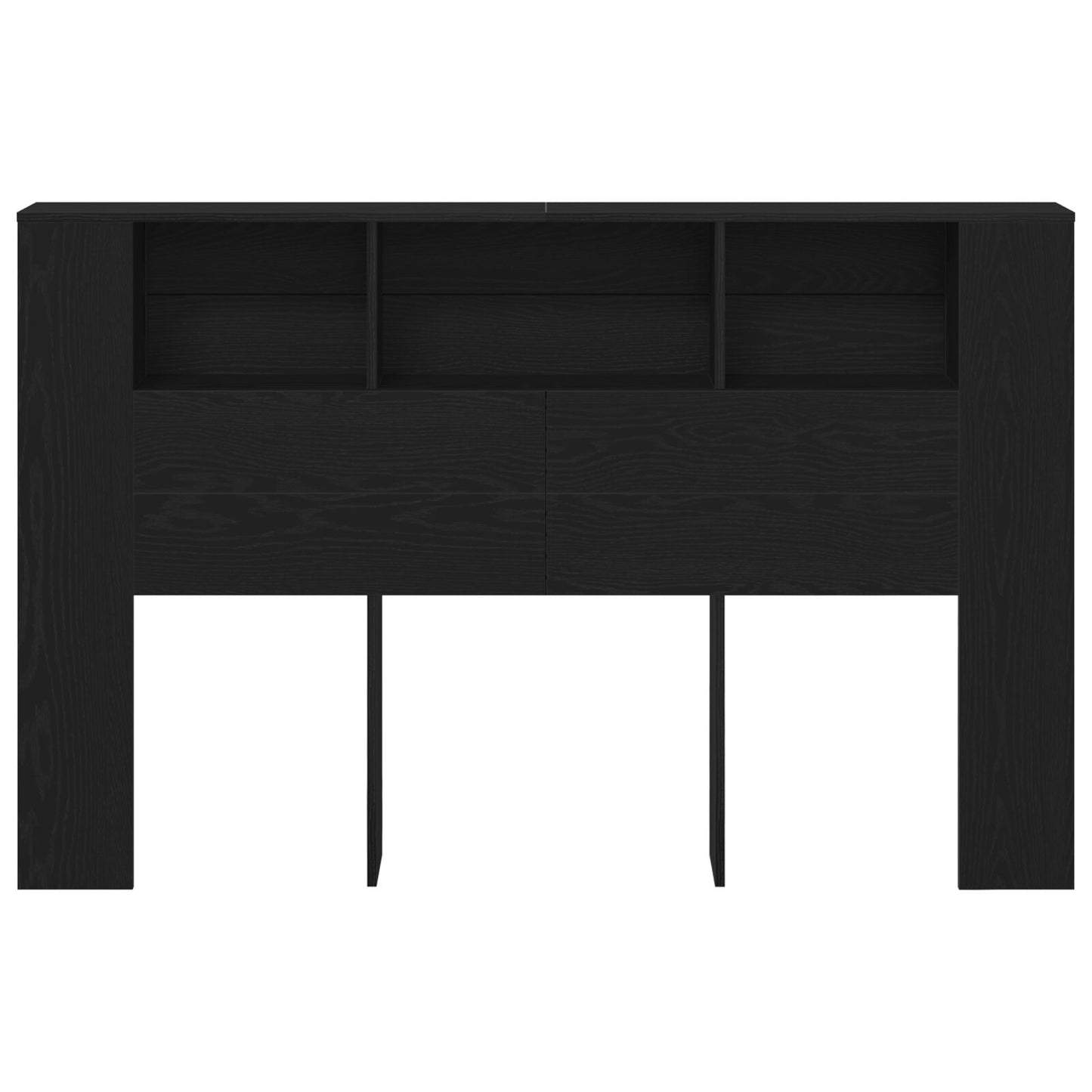 Zwart Eiken Hoofdeinde Kast - 160X19X104.5 Cm Gemaakt Van Bewerkt Hout