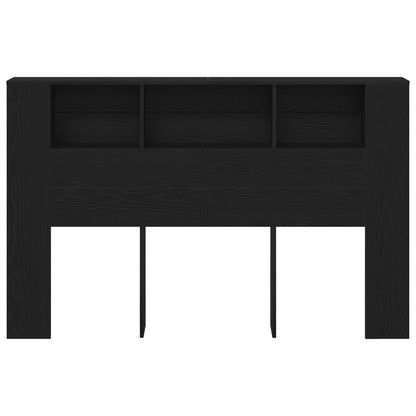 Zwart Eiken Hoofdeinde Kast - 160X19X104.5 Cm Gemaakt Van Bewerkt Hout