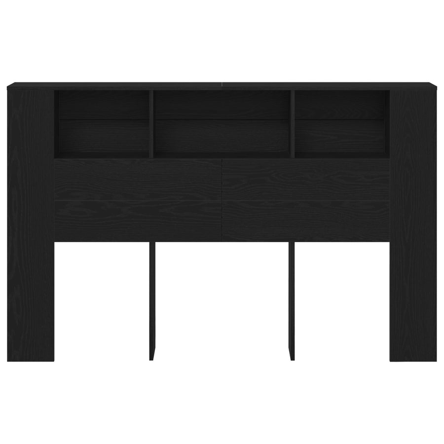 Zwart Eiken Hoofdeinde Kast - 160X19X104.5 Cm Gemaakt Van Bewerkt Hout