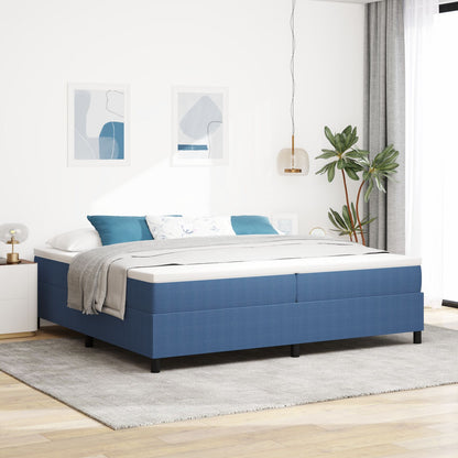Boxspring Bed Met Matras Blauw 200X200 Cm Corduroy Stof