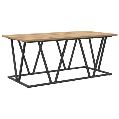 Salontafel Artisan Eiken 100X50X40 Cm Gemaakt Van Hout En Metaal Ambachtelijk eiken