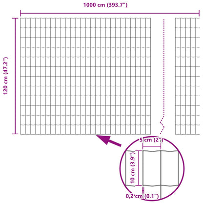 Tuinhekset Set Van 2 Gegalvaniseerd Staal 10 X 1,2 Meter Stevig