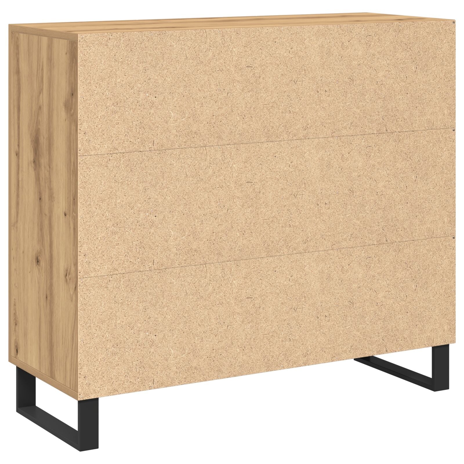 Dressoir Met 3 Deuren Artisan Eikenhout 90X34X80 Cm Gelaagd Hout