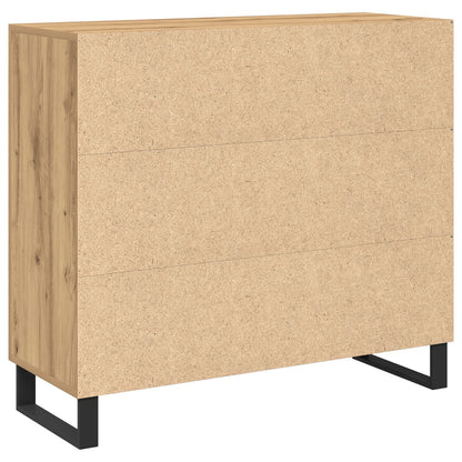 Dressoir Met 3 Deuren Artisan Eikenhout 90X34X80 Cm Gelaagd Hout