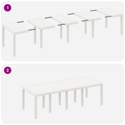 9-Delige Tuin Eettafel Set Met Kussens Lichtgrijze Poly Rattan