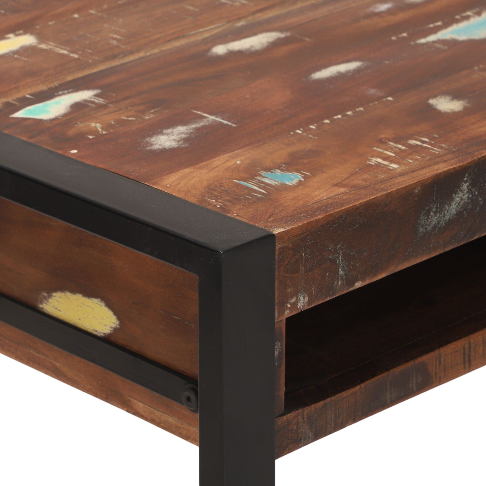 Kaptafel Met Spiegel Multicolor 100X50X75 Cm Massief Hout Gerecycled