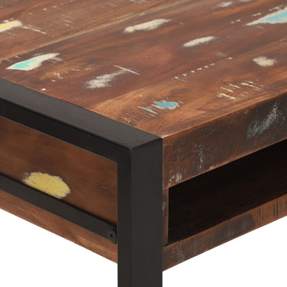 Kaptafel Met Spiegel Multicolor 100X50X75 Cm Massief Hout Gerecycled