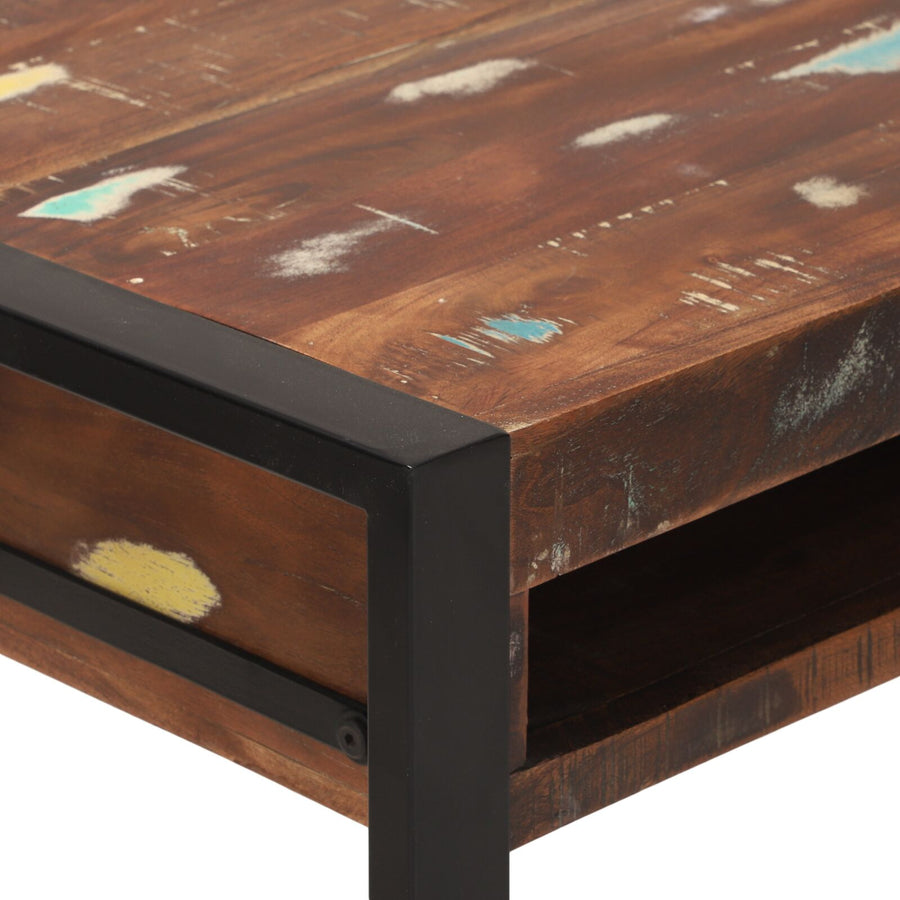 Kaptafel Met Spiegel Multicolor 100X50X75 Cm Massief Hout Gerecycled