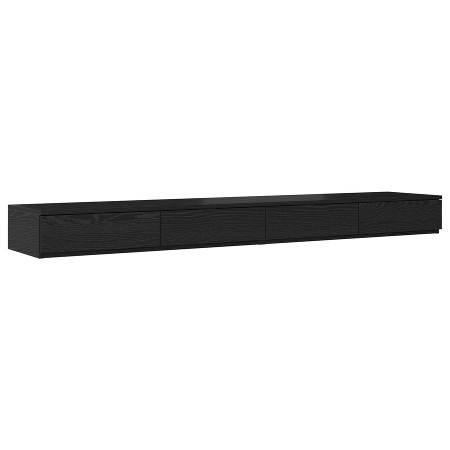 Bedladen Zwart 200X36,5X16,5 Cm Bewerkt Hout Zwart eiken 200 x 36.5 x 16.5 cm