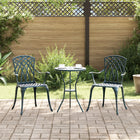 Tuinstoel 2 stuks groen aluminium 53x51x88,5 cm