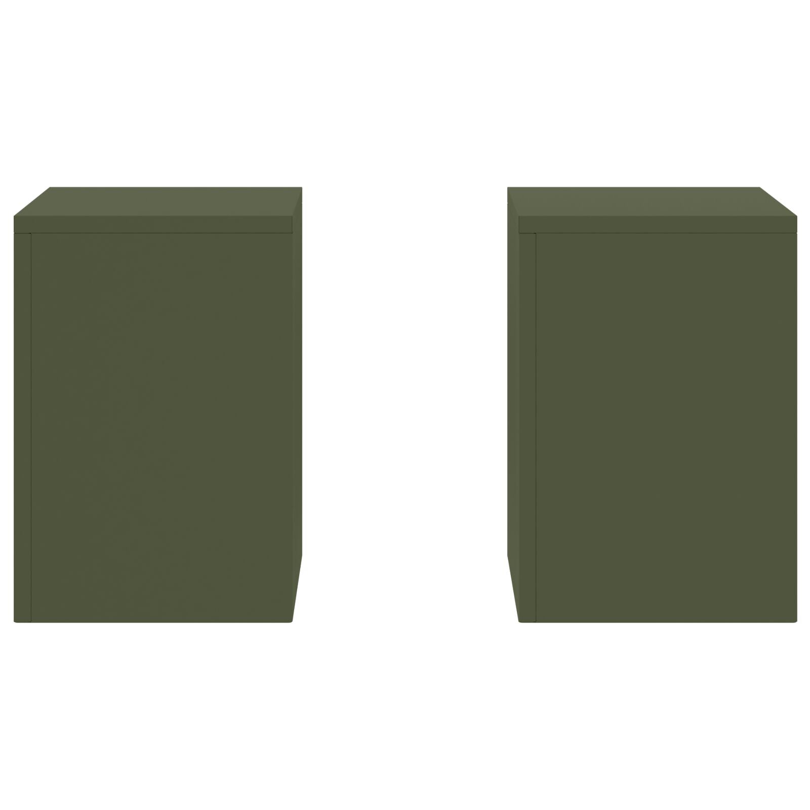 Buiten Plantstands Pilar 2 Stuks 24X24X35 Cm Staal Olijfgroen 2x (35 cm)