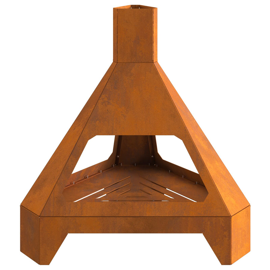 Vuurkorf Met Schouw 50X43X52 Cm Verweerd Staal Weerbestendig staal/Bruin