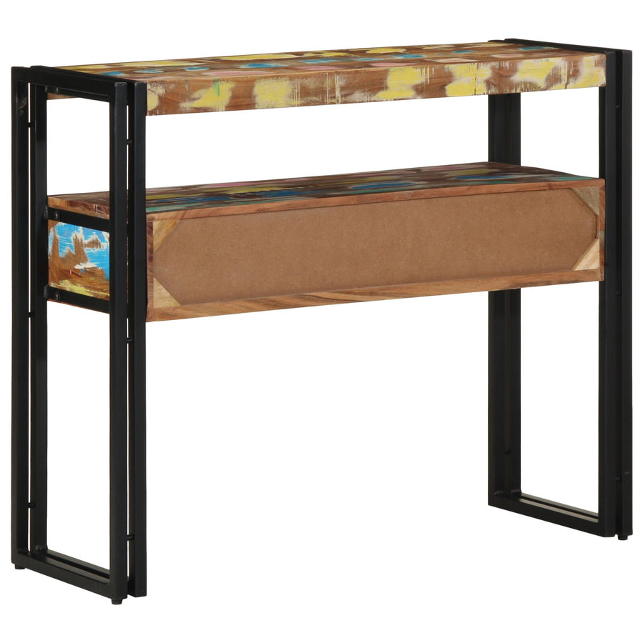 Bijzettafels Meerkleurig & Metaal 90 x 33 x 75 cm Massief gerecycled hout
