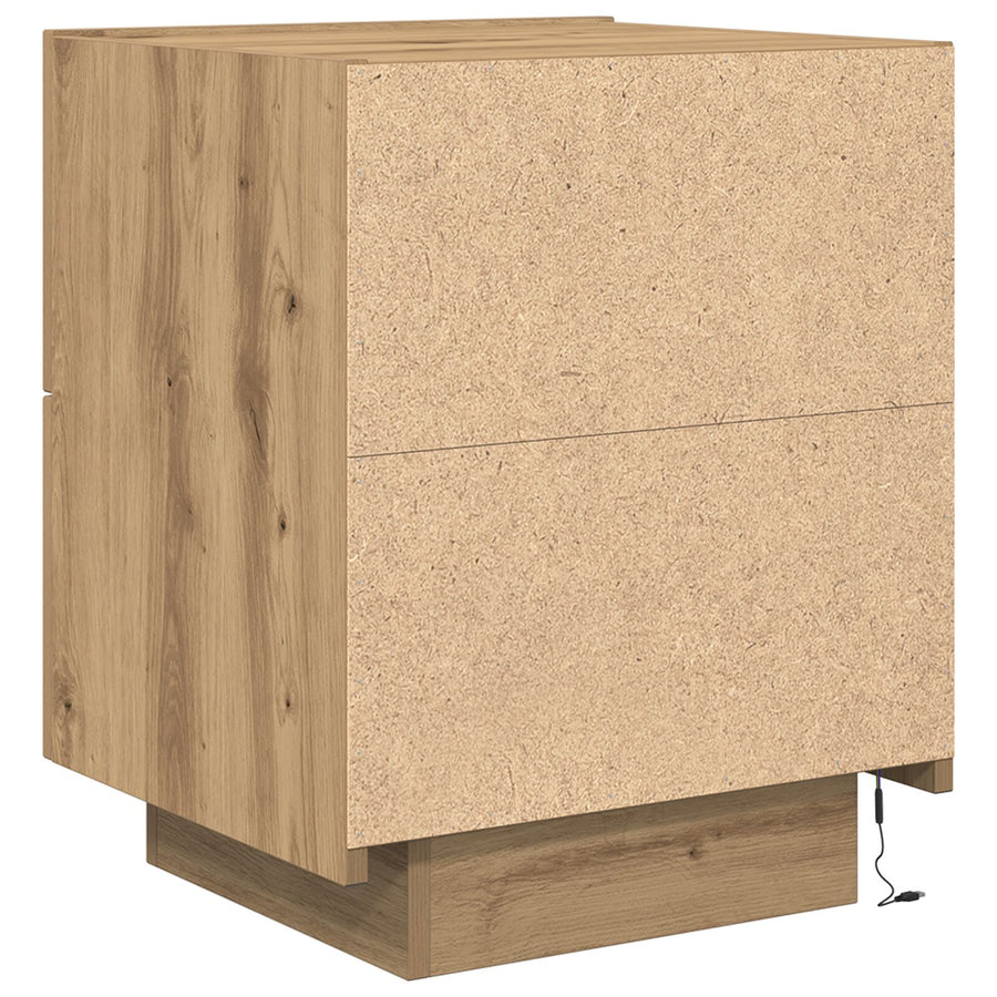 Nachtkastjes Met Led-Verlichting 2 Stuks Artisan Eiken 45X40X55 Cm