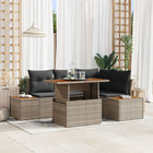 Garden Dining Set with Cushions 5 pcs Grey and Brown