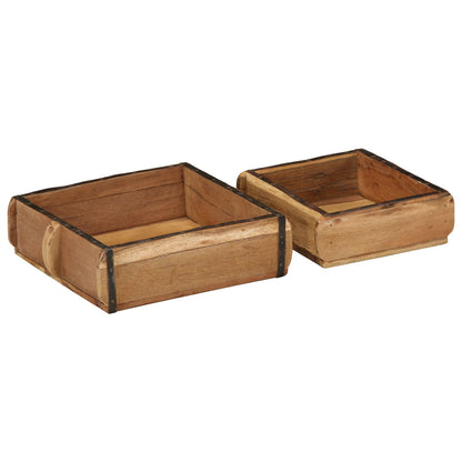 2-Delige Diensten Set Massief Hout Gerecycled 29 x 31 x 10 cm