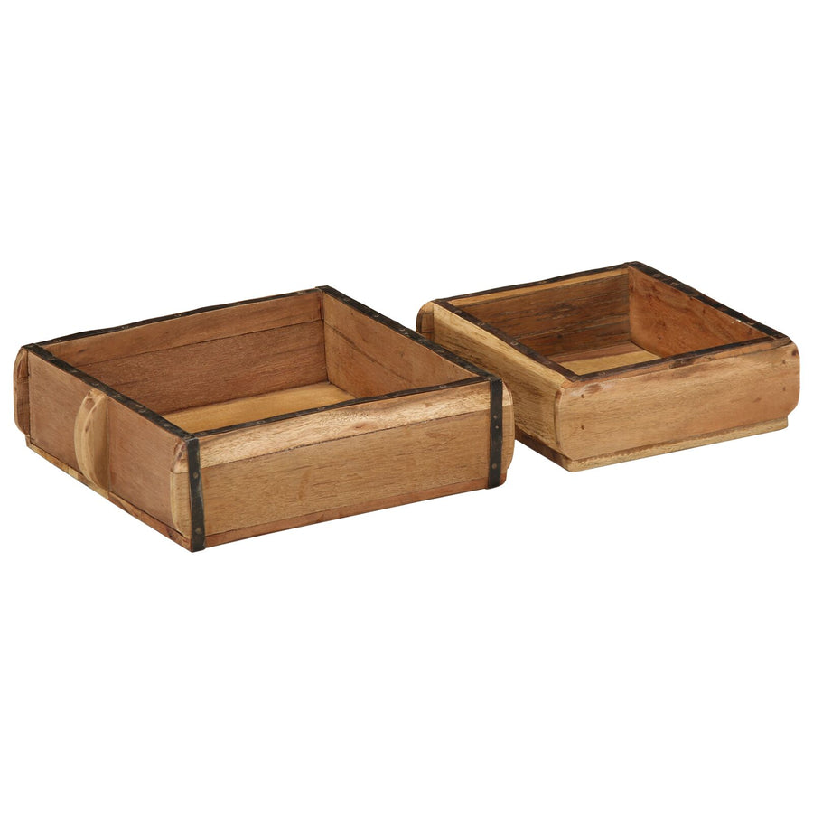 2-Delige Diensten Set Massief Hout Gerecycled 29 x 31 x 10 cm