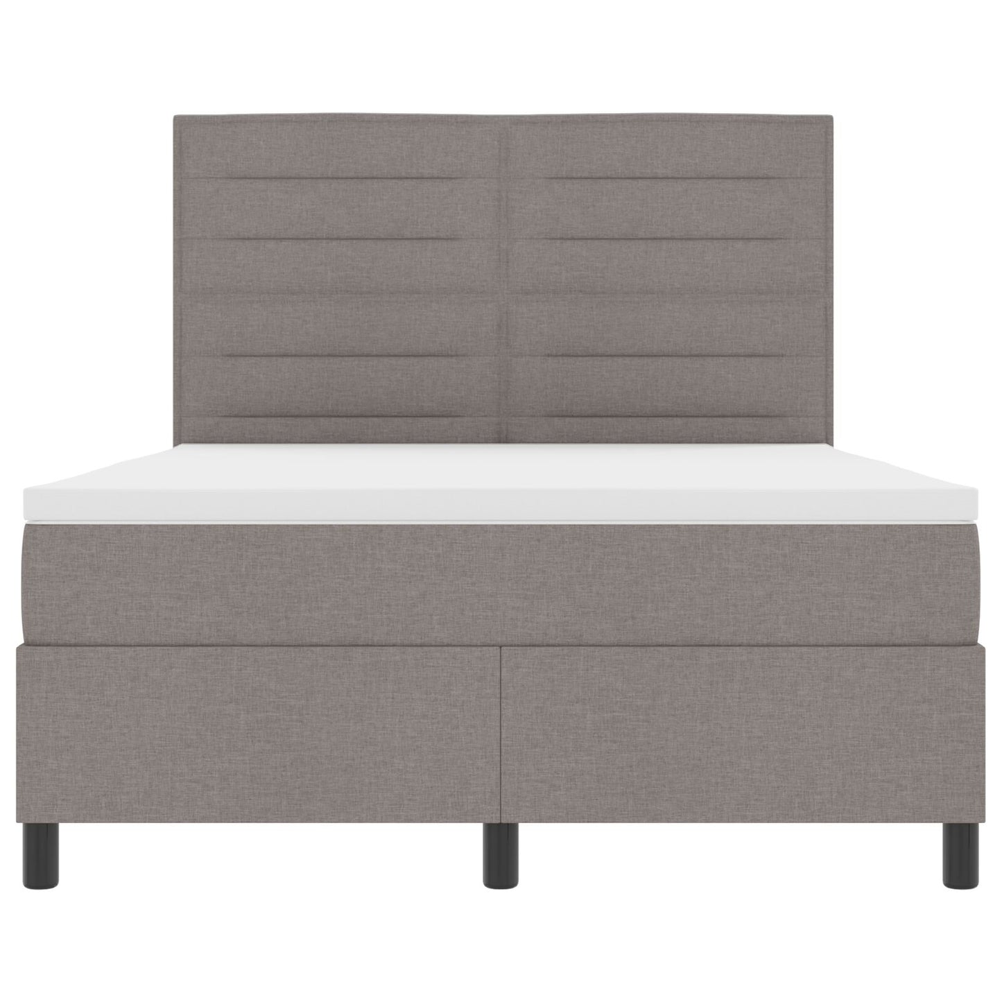 Boxspring Bed Met Matras Stof Taupe 140 x 190 cm Lijnen ontwerp