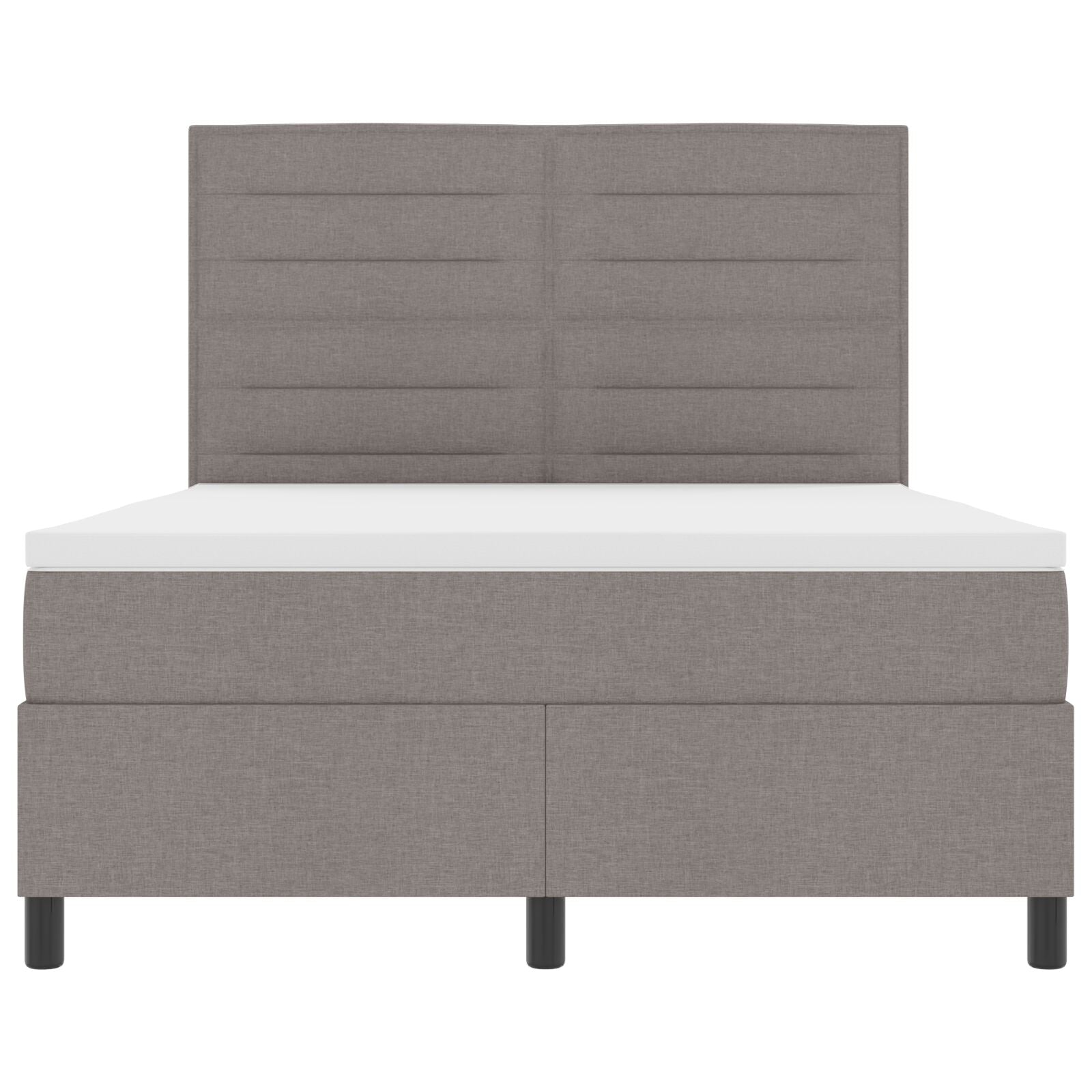 Boxspring Bed Met Matras Stof Taupe 140 x 190 cm Lijnen ontwerp