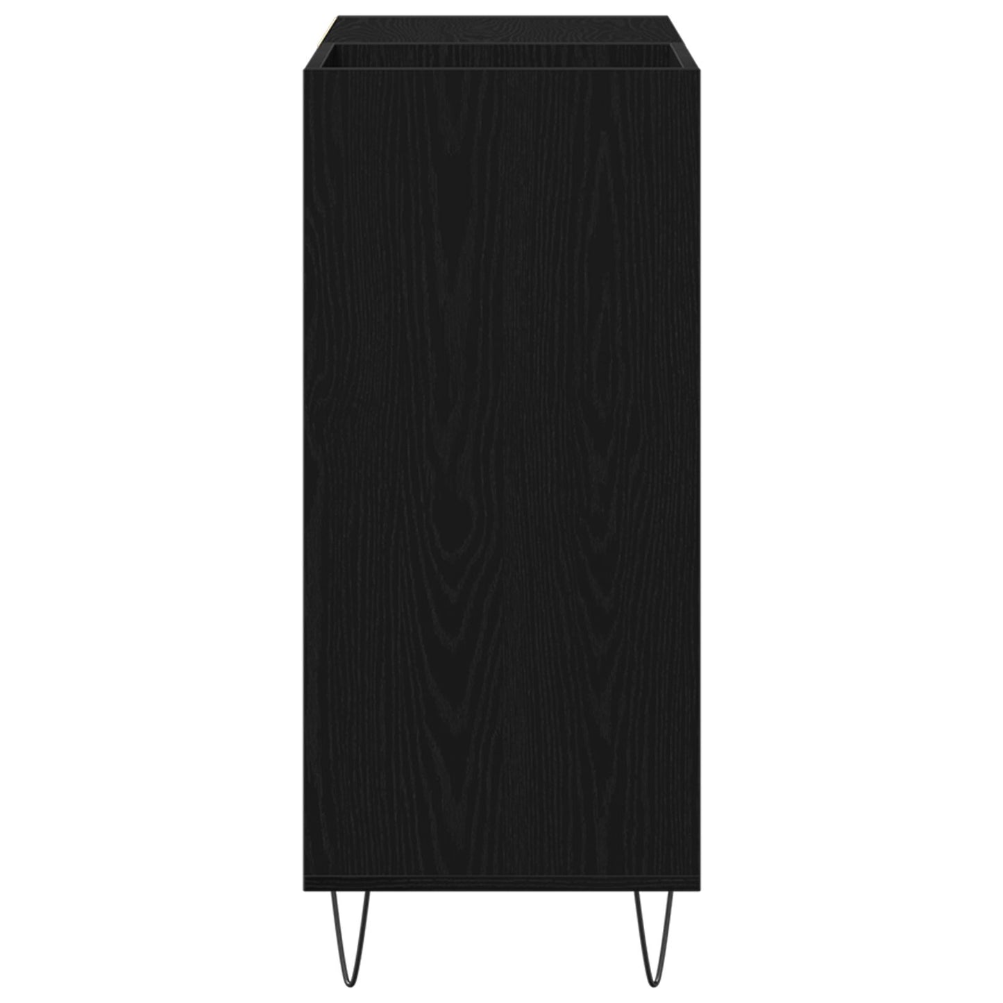 Recordkast Zwart Eiken 84.5X38X90 Cm Verwerkt Hout