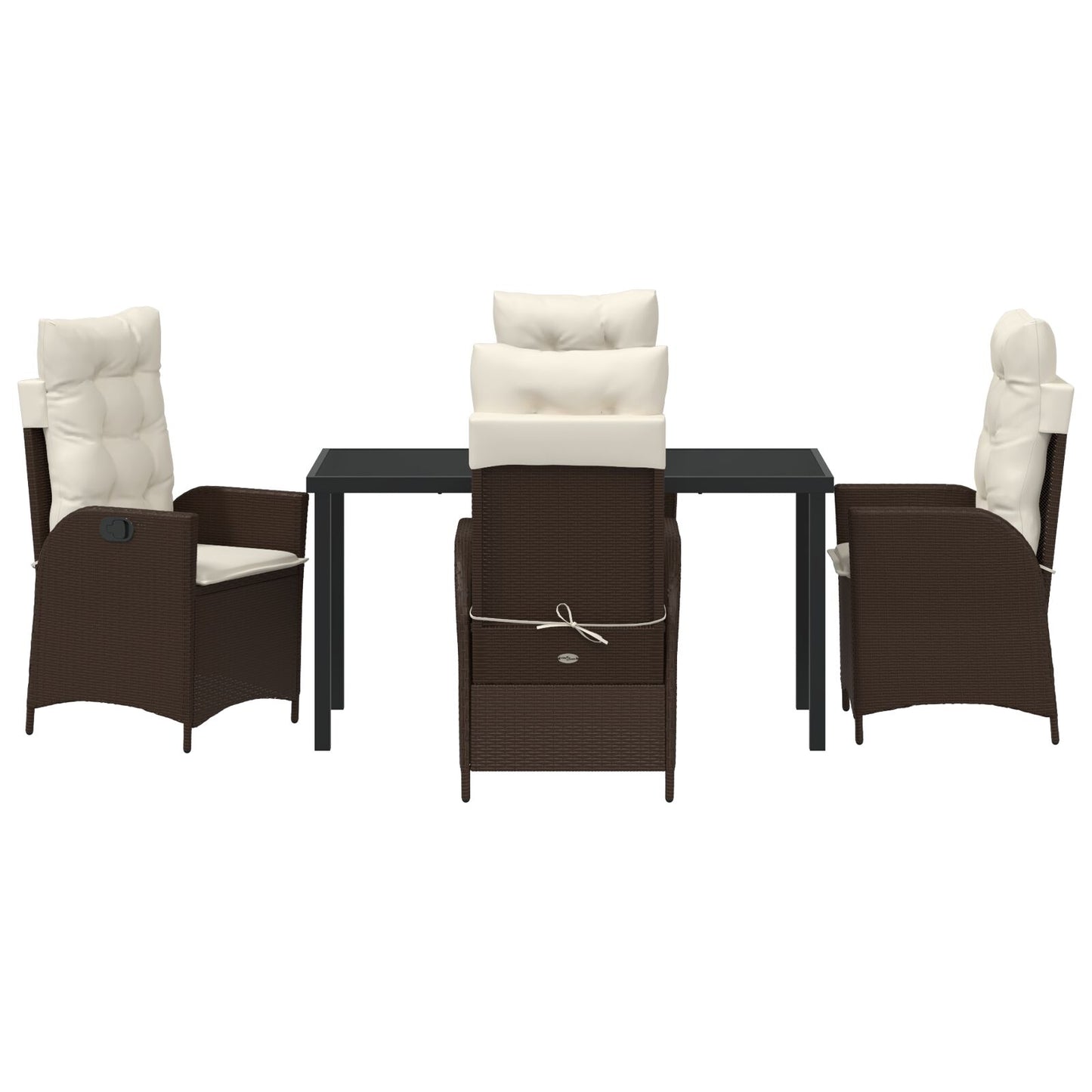 5 Delige Tuin Eettafel Set Met Kussens Bruin Poly Riet
