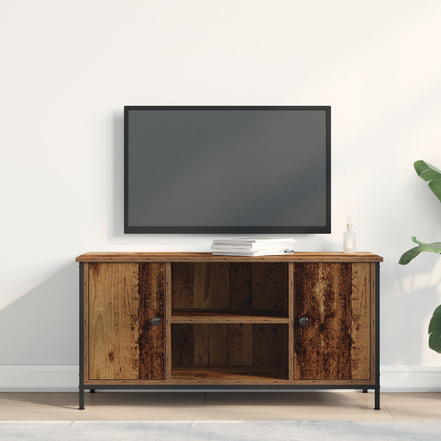 Tv-Meubel Oud Hout 100X40X50 Cm Geprefabriceerd Hout En Staal