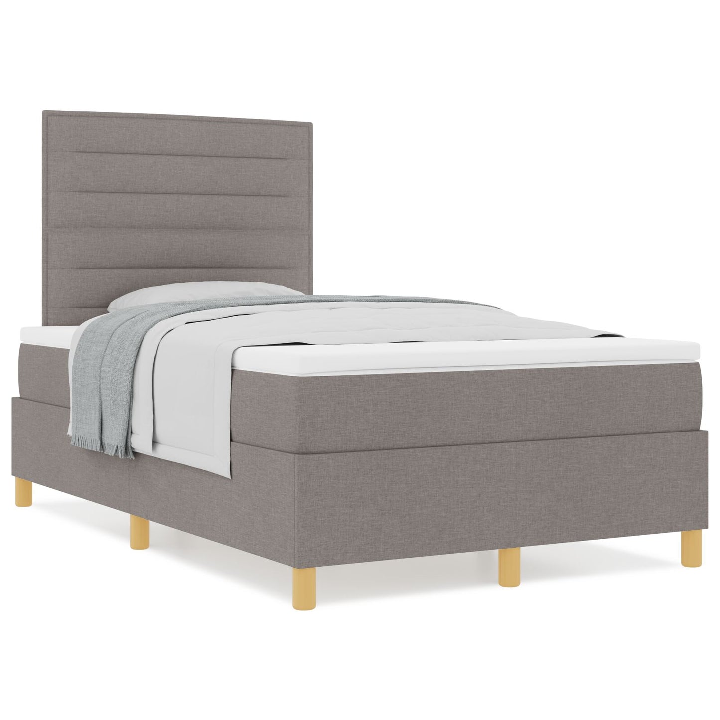 Boxspringbed Met Matras Taupe 120X200 Cm Stof Blauw