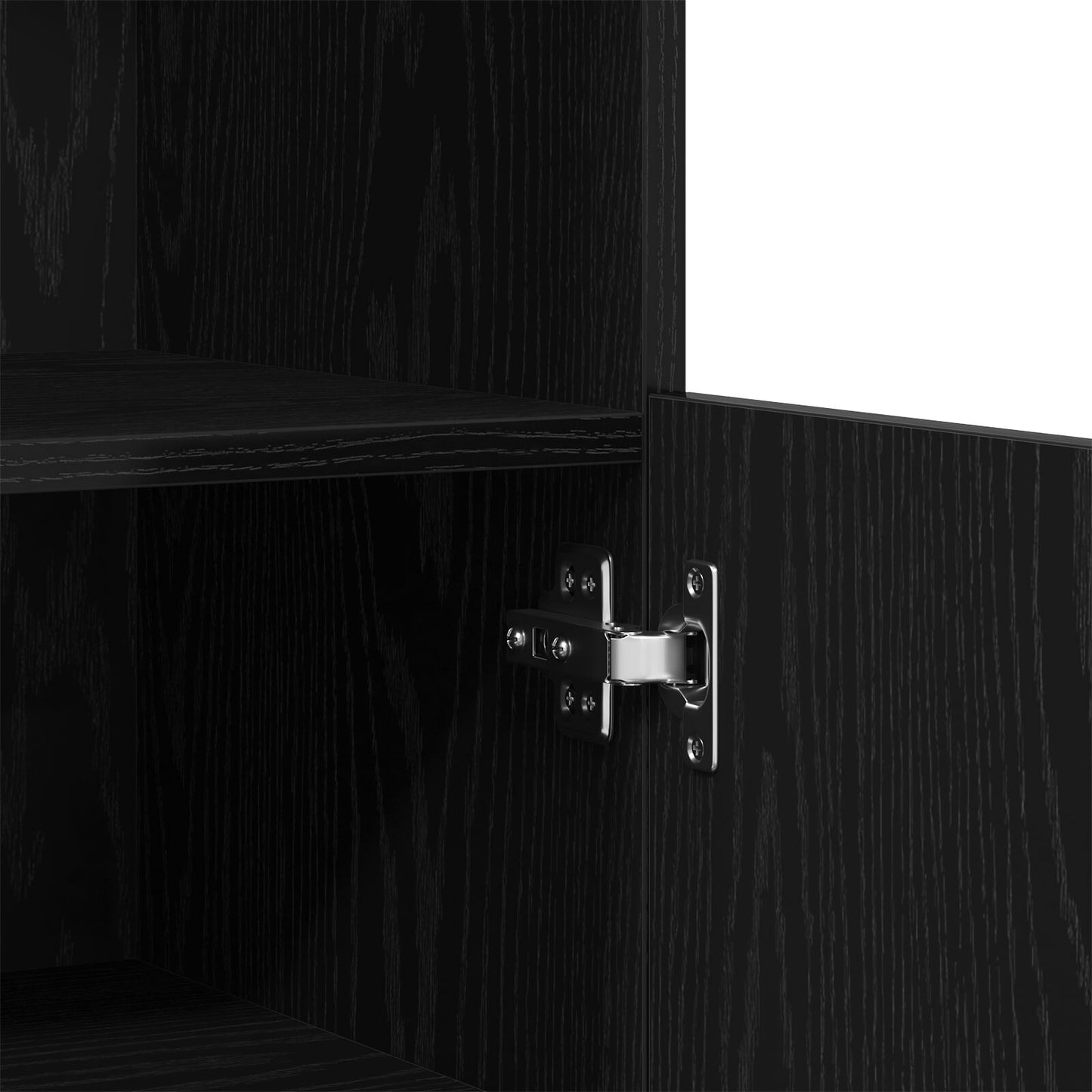 Dressoir Met Led Verlichting Zwart Eik 60X37X100 Cm Zwart eiken