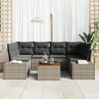 Garden Lounging Set with Storage 7 pcs Grey poly rattan