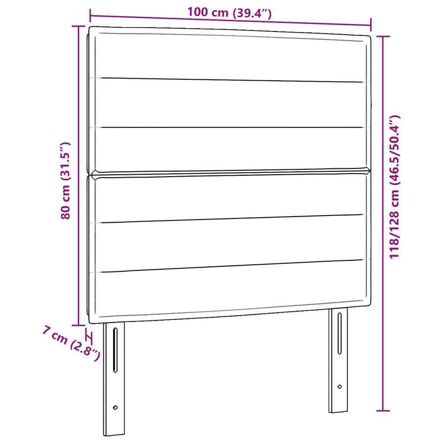 Hoofdbord Lijnen Design Stof Donkerbruin 100 cm Hoog hoofdbord