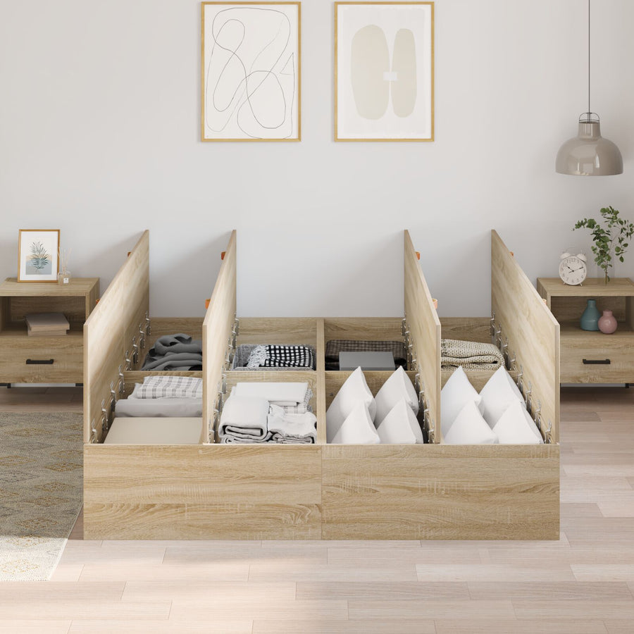 Opbergbedframe Sonoma Eiken 150 x 200 cm