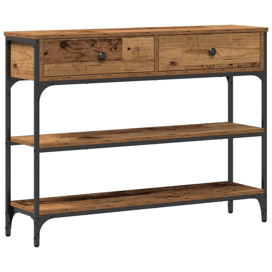 Console Tafel Oud Hout 100X25X75 Cm Engineerend Hout En Staal