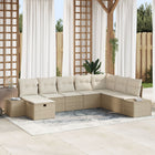 Garden Sofa Set with Cushions 8 pcs Beige Poly Rattan
