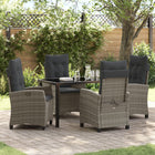 Tuinstoelenset poly rattan grijs 4 personen